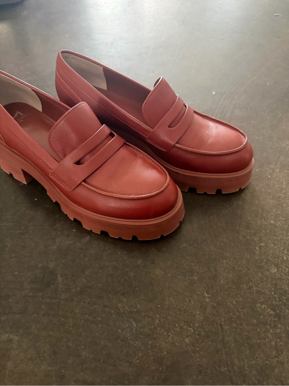 Cognac Brown Penny Loafers size 7